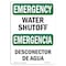 Signmission Safety Sign, OSHA EMERGENCY, 7" Height, Water Shutoff Bilingual, Landscape OS-EM-D-710-L-10362 - alternate 1